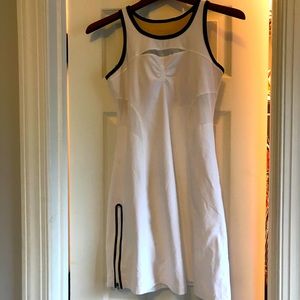 Athleta tennis dress, white with black trim